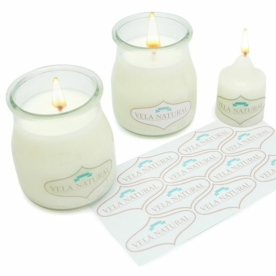 Natural candlestick stickers for packaging