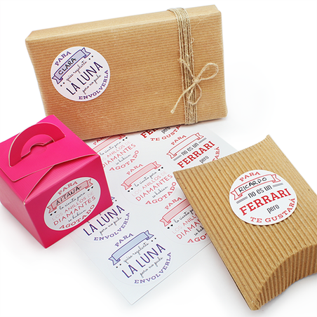 Pegatinas con frases divertidas para packaging